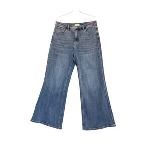 Blue by Artemis Wide Leg Jeans Size 10 High Rise Flare 70s Boutique Denim Retro